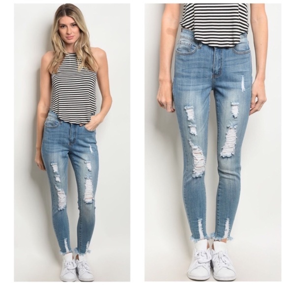 Couture Gypsy | Jeans | Denim Distressed Fray Skinny Jeans Couture ...